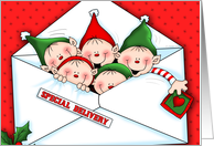 Special Delivery Christmas Elves card