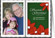 Holiday Poinsettias Photo Album Greetings for You card