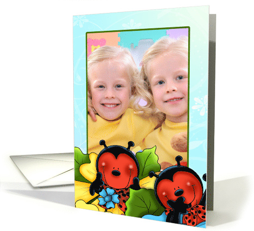 Giggles and Ladybug Hugs Photo card (1389066)