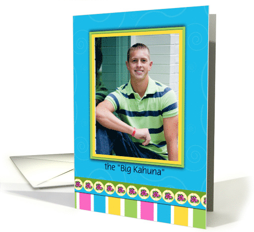 Summer Cabana Stripes and Pineapple Slices Photo card (1389188)