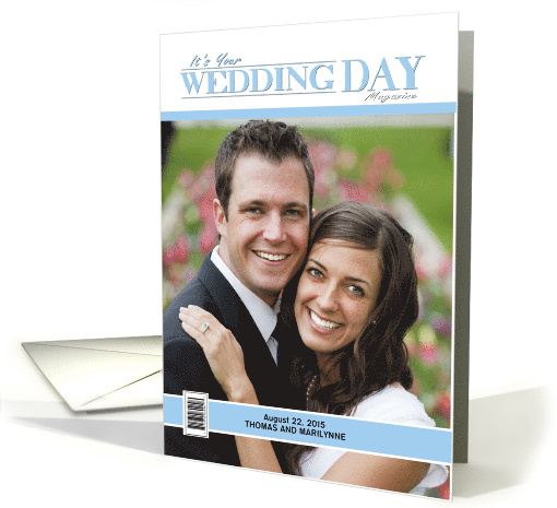 Your Wedding Day Mock Magazine Cover Photo card (1389568)