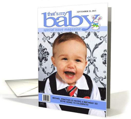 That's My Baby Boy Mock Magazine Cover Photo card (1389586)