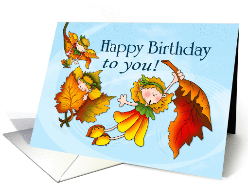 Autumn Pixie Birthday card (1398344)