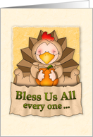 Thanksgiving Baby Turkey Blessings card
