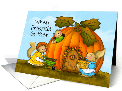 Friendly Autumn Gatherings Squirrels card (1398434)