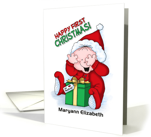 First Christmas Peek-a-Boo Baby Personalized Greeting card (1404292)