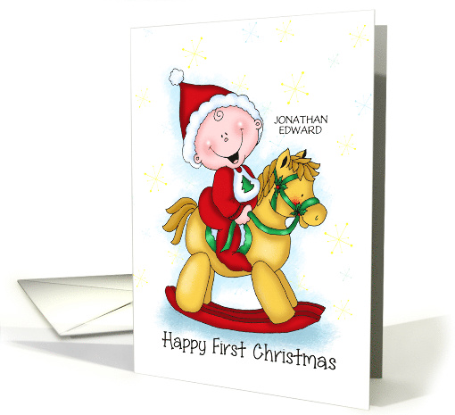 Rock-a-Bye First Christmas Baby Personalized Greeting card (1404320)