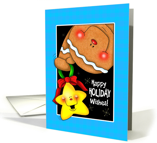 Upside Down Holiday Gingerbread Wishes Greeting card (1404330)
