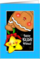 Upside Down Holiday Gingerbread Wishes Greeting card