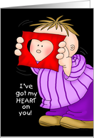 Got My Heart on You Boy Valentine card