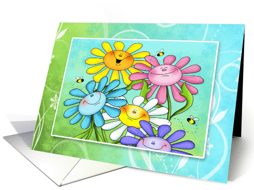 Happy Day Smiling Flowers card (1422702)
