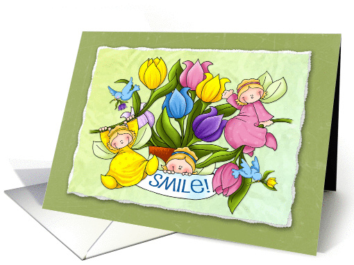 Flowering Pixie Angel Smiles card (1422706)