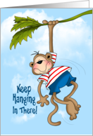 Hang In There Monkey card