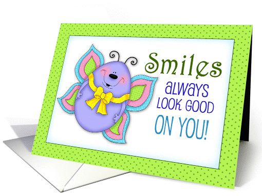Smiles Look Good Birthday Butterfly card (1448102)