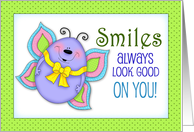 Smiles Look Good Birthday Butterfly card