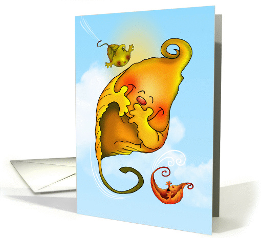 Giggling Autumn Leaves card (1448242)