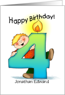 Personalized 4th Birthday Boy Milestone card