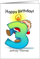 Personalized 3rd Birthday Boy Milestone card