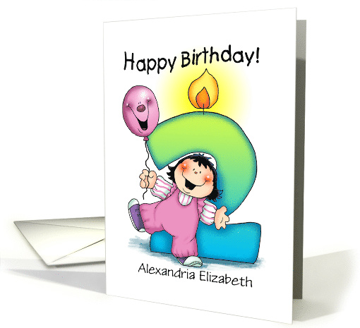 Personalized 2nd Birthday Girl Milestone card (1449160)