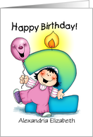 Personalized 2nd Birthday Girl Milestone card