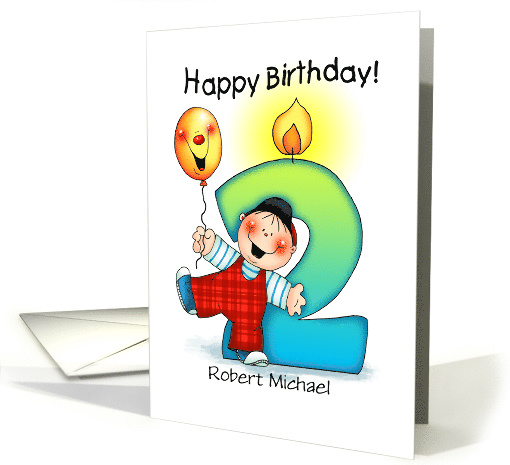 Personalized 2nd Birthday Boy Milestone card (1449162)