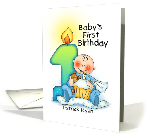 Personalized 1st Birthday Boy Milestone card (1449166)
