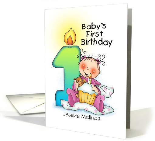 Personalized 1st Birthday Girl Milestone card (1449168)