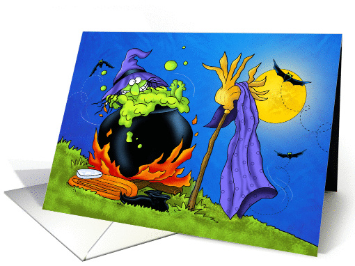 Halloween Hot Tub Witch card (1449366)