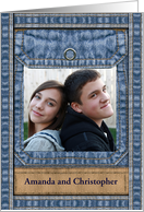 Personalized Denim Pocket Frame Photo Card