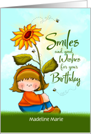 Sunflower Birthday Smiles Personalized card