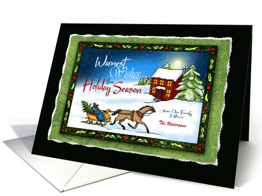Moonlit Sleigh Ride Personalized Name card (1498556)