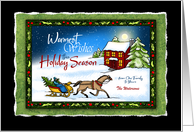 Moonlit Sleigh Ride Personalized Name card
