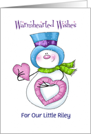Warmhearted Snowman Personal Wishes card