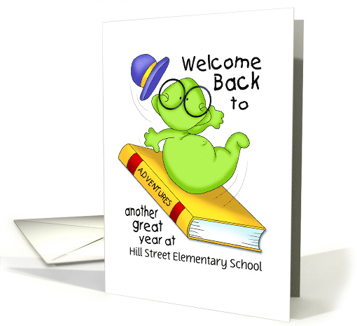 Welcome Back to School Personalized Bookworm card (1534620)