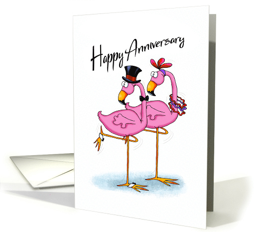 Happy Anniversary Flamingos card (1561966)