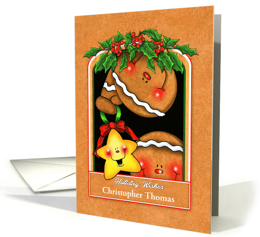 Personalized Gingerbread Holiday Wishes card (1588016)