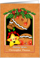 Personalized Gingerbread Holiday Wishes card