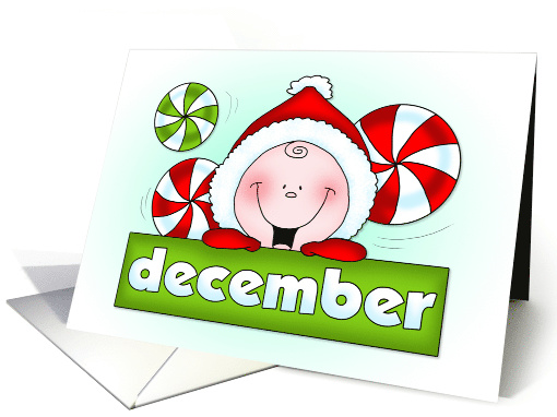 Baby Arriving in December Announcement card (1599684)