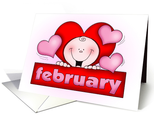 Baby Arriving in February Announcement card (1599688)