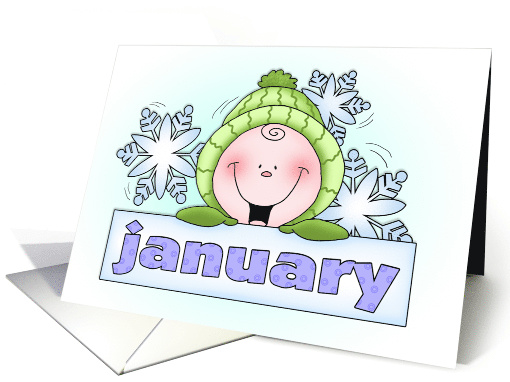 Baby Arriving in January Announcement card (1599690)