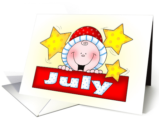 Baby Arriving in July Announcement card (1599694)