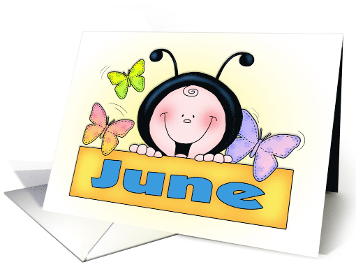 Baby Arriving in June Announcement card (1599696)