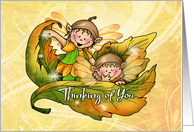 Thinking of You Autumn Fairies Hapy Day card