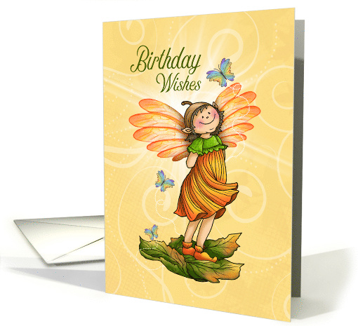 Birthday Wishes Autumn Butterfly Fairy card (1645354)