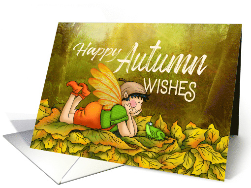 Autumn Wishes Fairy and Frog card (1645360)