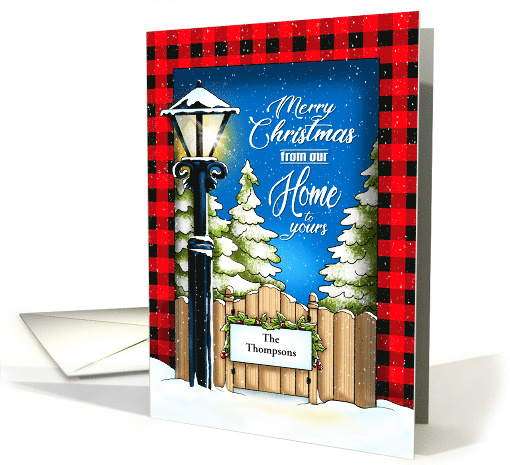 Snowy Lamplight Christmas Home Custom card (1654068)