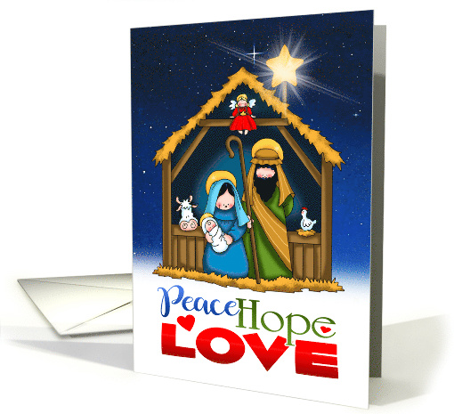 Simple Nativity Seasonal Message Christmas card (1654092)