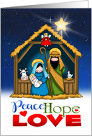 Simple Nativity Seasonal Message Christmas card
