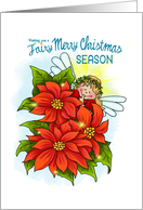 Fairy Merry Christmas Poinsettias card