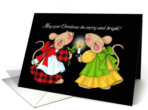 Merry Bright Christmas Candle Mice card (1658930)